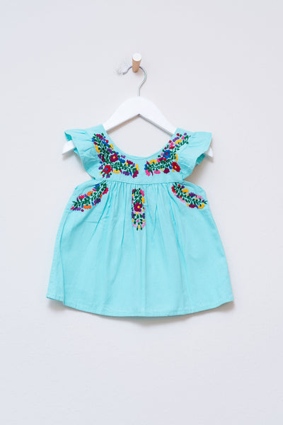 Aqua Flores Dress