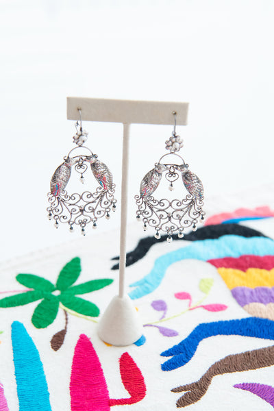 Sterling Silver Earrings with Pearl Detail